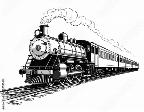 Steam Locomotive Track Sketch