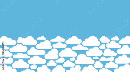 Serene sky with white clouds against a blue background.
