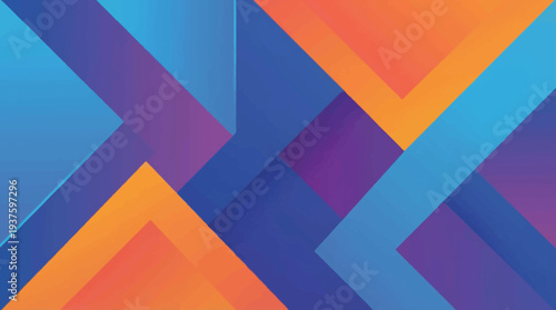 Vibrant Geometric Shapes Overlapping in a Dynamic Pattern.