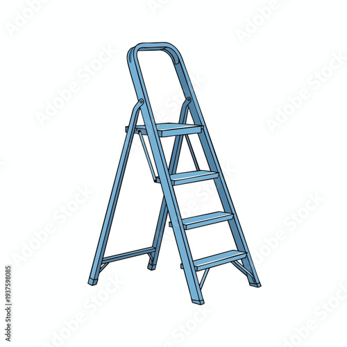 Blue Household Step Ladder for Safe Access and Home Improvement Projects