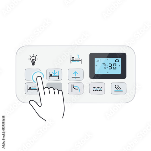Modern Digital Thermostat Control Panel with Touchscreen Interface