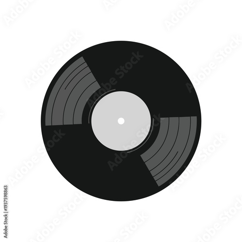 Vintage Vinyl Record on White Background for Music and Retro Themes