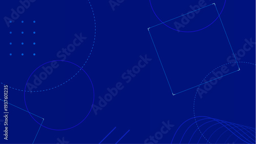 Blue modern digital technology background with abstract geometric shapes.