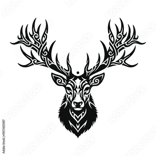 deer head tribal silhouette