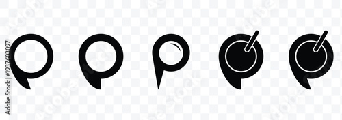 Location icon set, Map pin place marker. location pointer icon symbol in flat style. Location pin icon, Navigation sign. eps 10