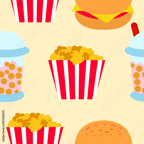 Junk Food Seamless Pattern