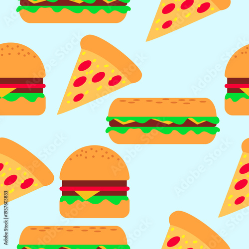 Junk Food Seamless Pattern