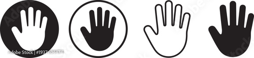 Set of hand gestures icons in different styles and colors  various palm symbols