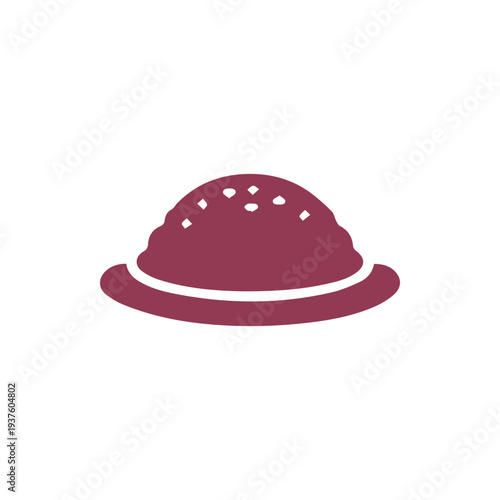 Fotografía Minimalist Maroon Pith Helmet Icon for Adventure and Exploration