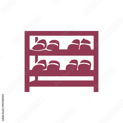 Minimalist Shoe Rack Icon For Home Organization And Storage Design