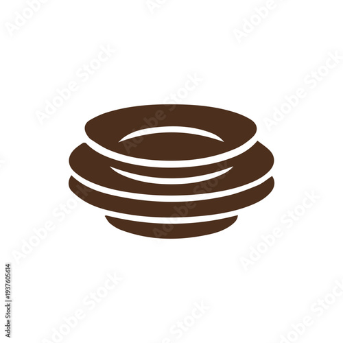 Minimalist Brown Stacked Pottery Icon For Artisanal Craft Logo
