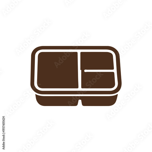 Minimalist Brown Meal Prep Container Icon For Healthy Eating On The Go