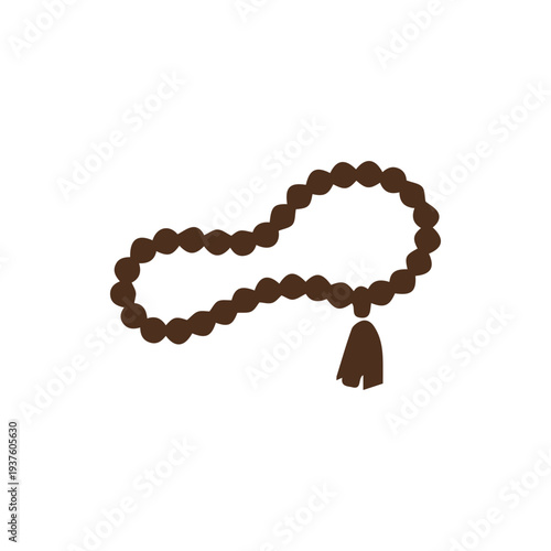 Simple Brown Islamic Prayer Beads Tasbih Icon For Spiritual Design