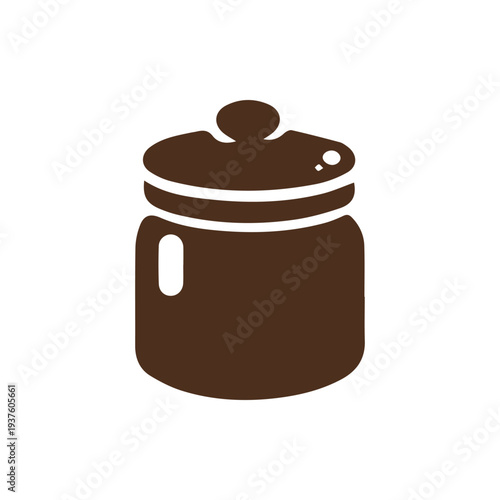 Simple Brown Storage Jar Icon Illustration On A White Background