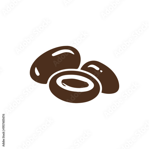 A Simple And Modern Vector Icon Of Three Brown Roasted Coffee Beans