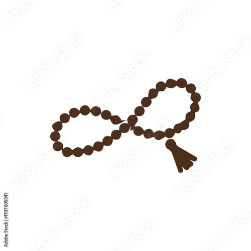Minimalist Brown Prayer Beads Illustration for Spiritual Reflection