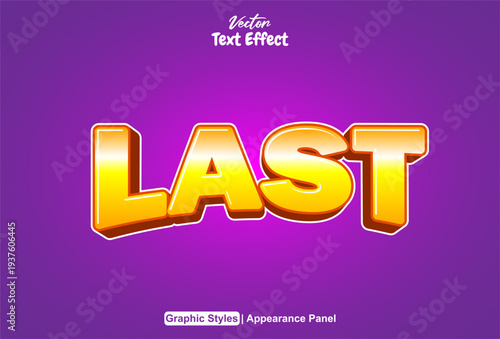 Text effect editable for cartoonish vector word last title customization in designs