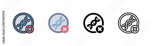 no gmo icon. modified free sign. organic poultry. food safety. various style icon design. vector illustration