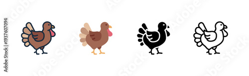 turkey icon. farm bird livestock. poultry meat. agriculture sector. various style icon design. vector illustration