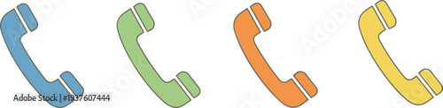 Telephone icons, communication vector, handset clipart, call design, phone symbol, contact graphic, telecom motif, colorful illustration, office icon, messaging art