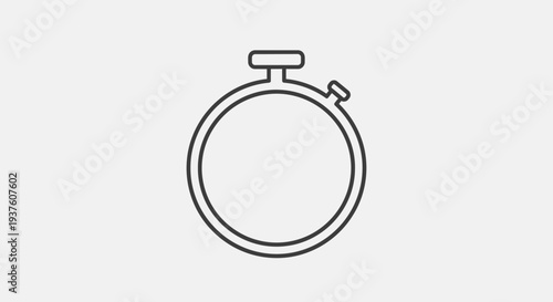 Minimalist stopwatch line icon for time management concept