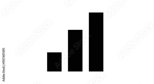 Mobile signal strength indicator icon in black and white