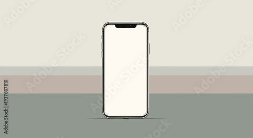 Modern smartphone with blank screen on a minimal background
