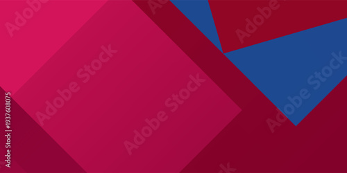 Abstract blue red banner geometric shapes background. Vector abstract graphic design banner pattern presentation background web template.