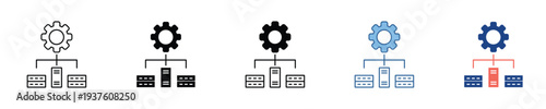 Centralized System Management and Seamless Device Integration Icon for Cross-Platform Workflow and Data Synchronization