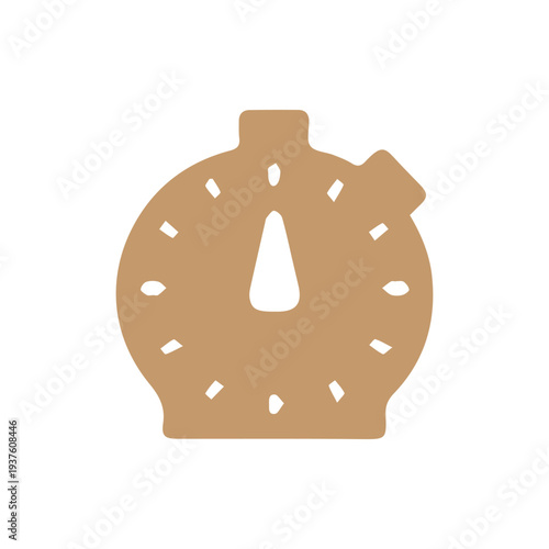 Minimalist Brown Stopwatch Icon For Time Management And Deadlines