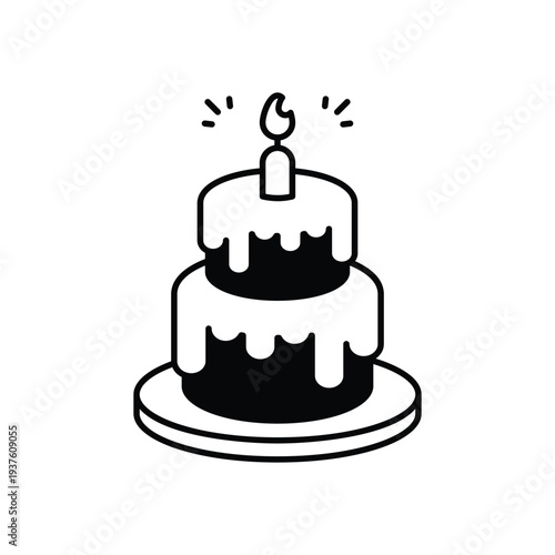 Cake icon clean and modern vector illustration