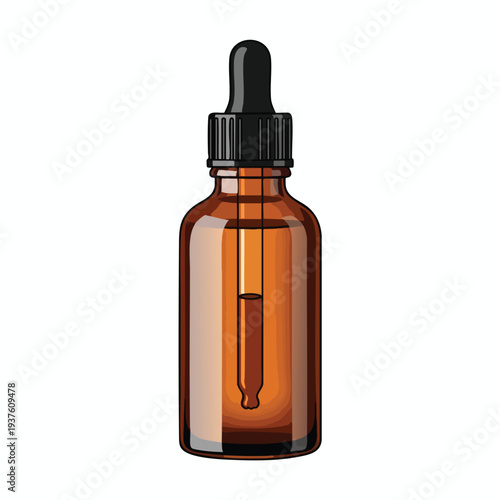 Elegant Amber Glass Dropper Bottle for Essential Oils and Serum Products