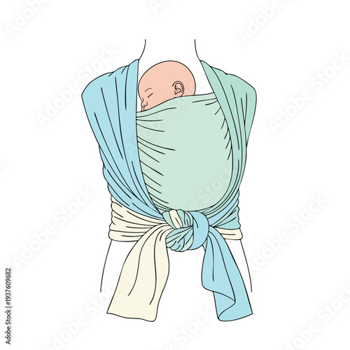 Peaceful Baby Sleeping Swaddled in Cozy Blanket