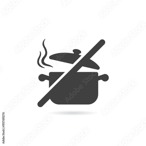 Vector Isolated No Cooking Pot Icon