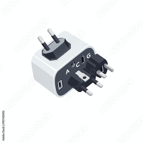 Modern USB Power Adapter with Multiple Charging Ports for Electronics