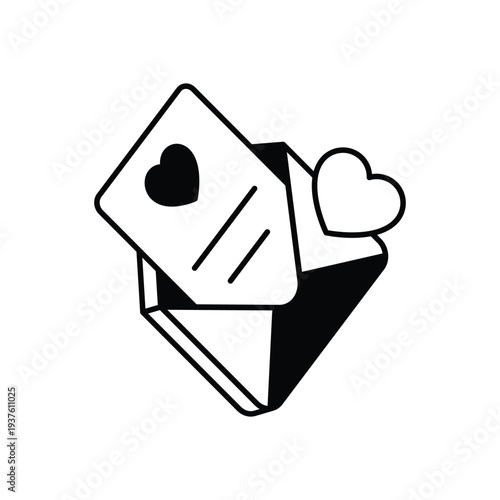 Love Letter icon clean and modern vector illustration