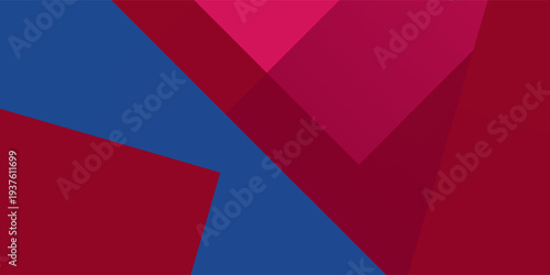 Abstract blue red banner geometric shapes background. Vector abstract graphic design banner pattern presentation background web template.