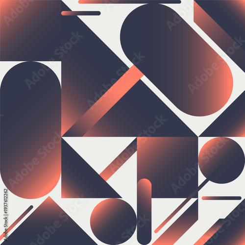 Abstract geometric copper a...