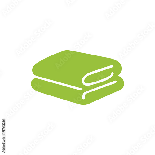 Simple Folded Green Blanket Or Towel Icon For Web And Mobile Apps