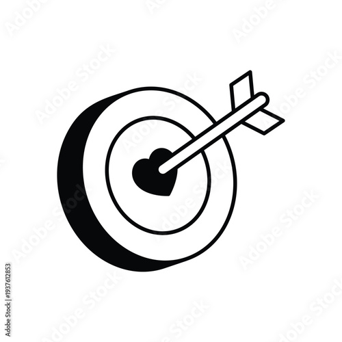 Love Target icon clean and modern vector illustration
