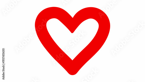 Vibrant red heart symbol for love and affection