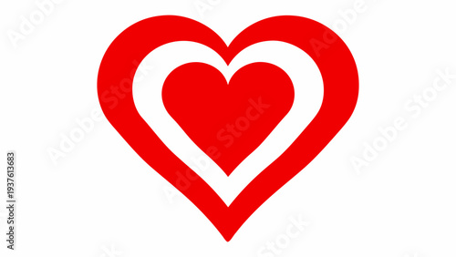 Vibrant red heart symbol for love and care