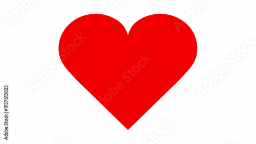 Vibrant red heart symbol for love and care