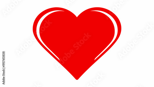 Vibrant red heart symbol for love and passion