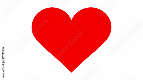 Red heart symbol on transparent background