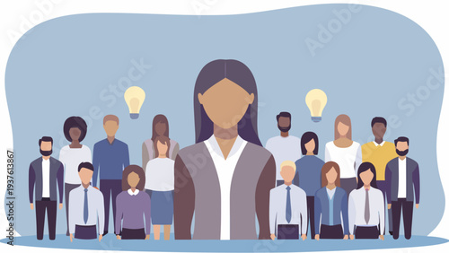 Diverse group of people with innovative ideas