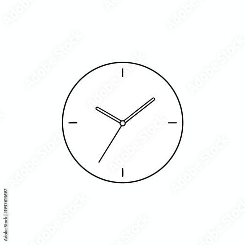 Minimalist Wall Clock Illustration for Home and Office Decor