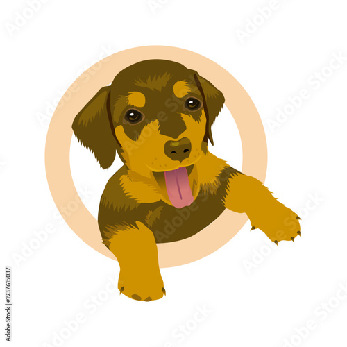 Friendly Cute Dog Cartoon Character Vector for Mascot or Sticker