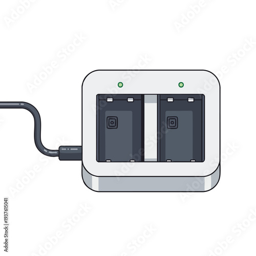 Dual Battery Charger for Rechargeable Devices with Power Adapter