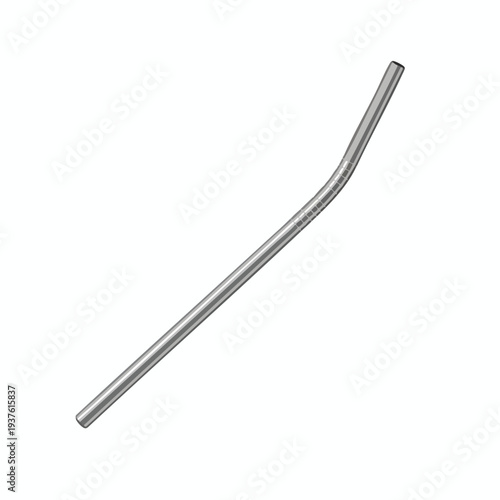 Bent Metal Tube Isolated on White Background